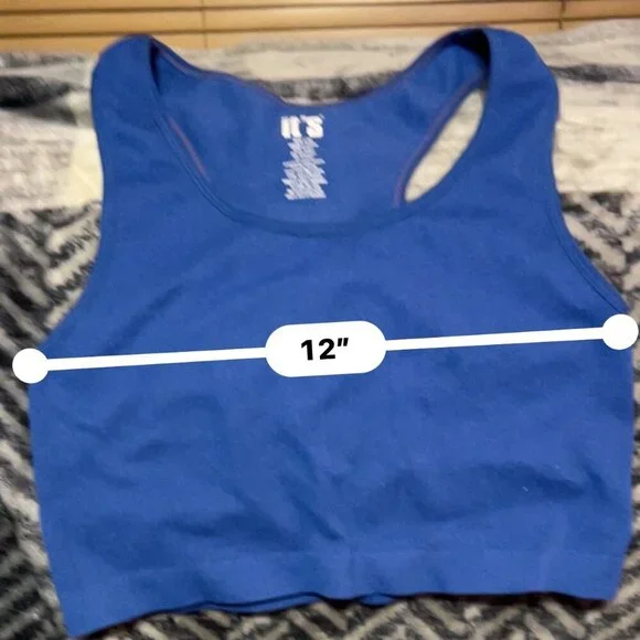 It's Blue Ribbed Sports Bra - L - Picture 5 of 6